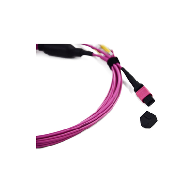 MM / SM 10 GB OM3 MPO đến LC Cáp sợi quang 0,9mm Fanout Patch Cables
