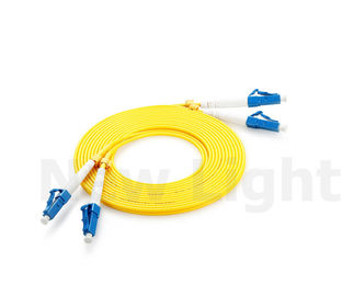 LC - LC Single Mode 9/125 Cáp quang PVC màu vàng Sợi đôi 2.0 / 3.0 mm