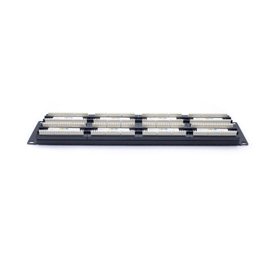 Mua 1U 2U Cable Management Ethernet Patch Panel Krone IDC Termination Black Metal Panel online manufacture