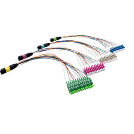 Mua 12 sợi Fan Out MTP Cáp MPO OM3 / OM4 cho Cassette kết nối online manufacture