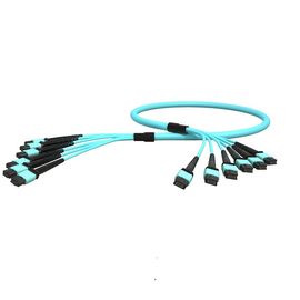 Mua Cáp quang OEM ODM OM3 12 lõi PVC MPO To MPO Male Aqua Fan Out online manufacture