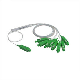 Mua CATVSCOPE PLC Bộ tách sợi quang với đầu nối màu xanh lá cây 1x8 SC / APC, đầu vào ống thép 250μm Fiber online manufacture