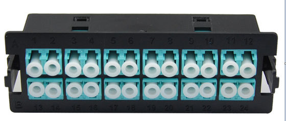 Mua Black LC Duplex 24 Port Fiber Optic Patch Panel với cài đặt clip cho hộp phân phối 1U Rack Mount online manufacture