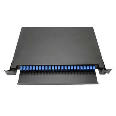 Mua 24 Port SC Type 1U Rack Mount Fiber Optic Patch Panel với thiết kế loại kéo và đẩy để quản lý cáp online manufacture