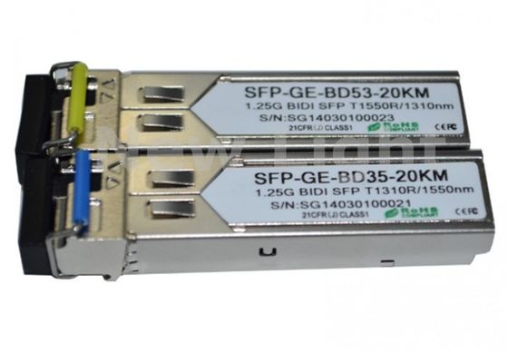 Bộ thu phát SFP Single Mode 1.25Gbps 20km với Chức năng Giám sát Chẩn đoán Kỹ thuật số cho Mạng Cáp Quang