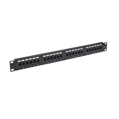 Metal Shielded 24 Port RJ45 Patch Panel RoHS/UL/CE được chứng nhận cho Cat5e/Cat6/Cat6a/Cat7 Ethernet