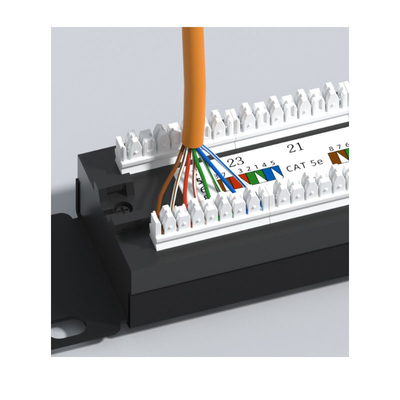Metal RJ45 Ethernet Patch Panel với Cable Management 1U Height Shielded Compatibility cho