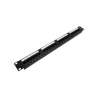 Black 1U Network Patch Panel For Cat5e/Cat6/Cat6a/Cat7 Compatibilities Chứng nhận RoHS/UL/CE