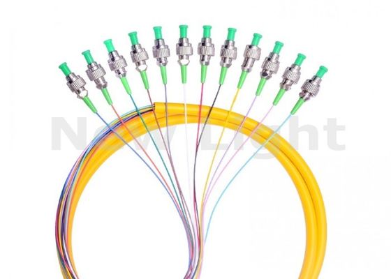 Phương thức đơn FC UPC 12 Core Fanout Fiber Optic Pigtail với đường kính 0,9mm và mất tích chèn thấp
