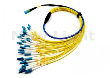 MPO - LC 1M Kết nối chéo 24 lõi cáp quang đơn chế độ với chiều dài Tùy chọn