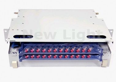 Trắng ODF quang phân phối khung, 19 Inch ODF quang Patch Panel 24 cổng