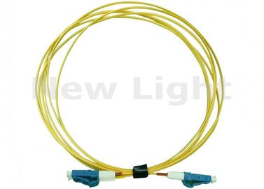 Màu vàng LC LC Dây Cáp Patch, PVC Chất liệu 3 Miếng Cáp quang Simplex