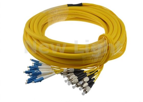 Dây nhảy quang 12 lõi đơn mode trong nhà với đầu nối LC FC và độ bền tốt cho ứng dụng FTTH