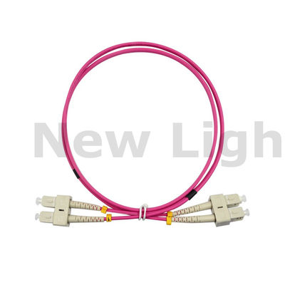 3 mét SC-SC OM4 Duplex Fiber Optic Patch Cord với clip để truyền dữ liệu tốc độ cao