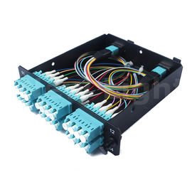 Hộp phân phối 1U Mô-đun cassette MPO Nam - Vật liệu nhôm LC 24 lõi