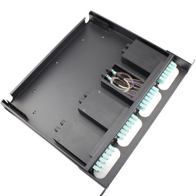 Khung phân phối sợi quang 1U với 144 lõi Capacity Max và vật liệu thép không gỉ cho mạng FTTH/FTTB/FTTX