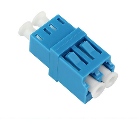 Blue LC Fiber Optic Adapter Common Type Single Mode Duplex với vật liệu nhựa và mất tích chèn thấp