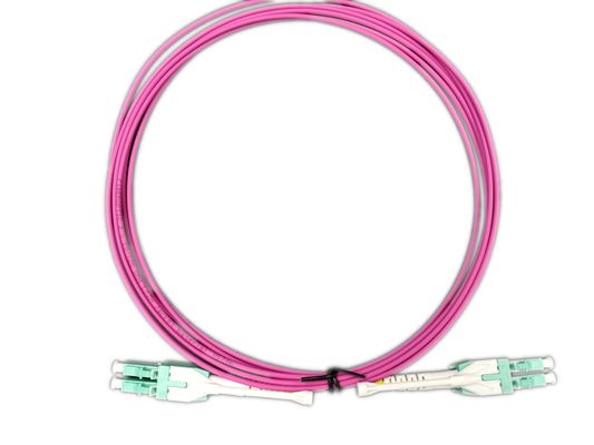 LC Unitboot OM4 Magenta Duplex Fiber Optical Patch Cord với chiều dài tùy chỉnh