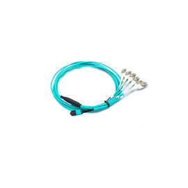 Cáp MPO / MTP Patchout, MPO / MTP đến 8 x LC (4 Duplex) Cáp quang đột phá OM3 - Aqua
