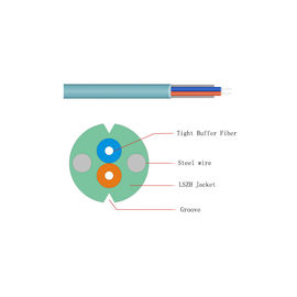 Cáp thả sợi quang G652A2 FTTH Sử dụng trên không với áo khoác LSZH / PVC / PE