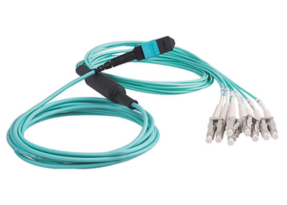 MPO MTP Fan Out Cable 8/12/24 Core Fiber Optic Patch Cord với chiều dài tùy chỉnh và mất tích chèn thấp