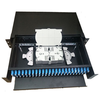 2U Rack Mount Fiber Optic Patch Panel với dung lượng 48/96F và loại kéo đẩy cho Quản lý cáp trung tâm dữ liệu